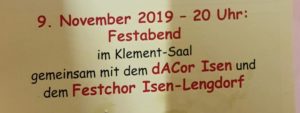 Festabend zur 150-Jahr Feier der Liedertafel Isen von 1869 e.V.